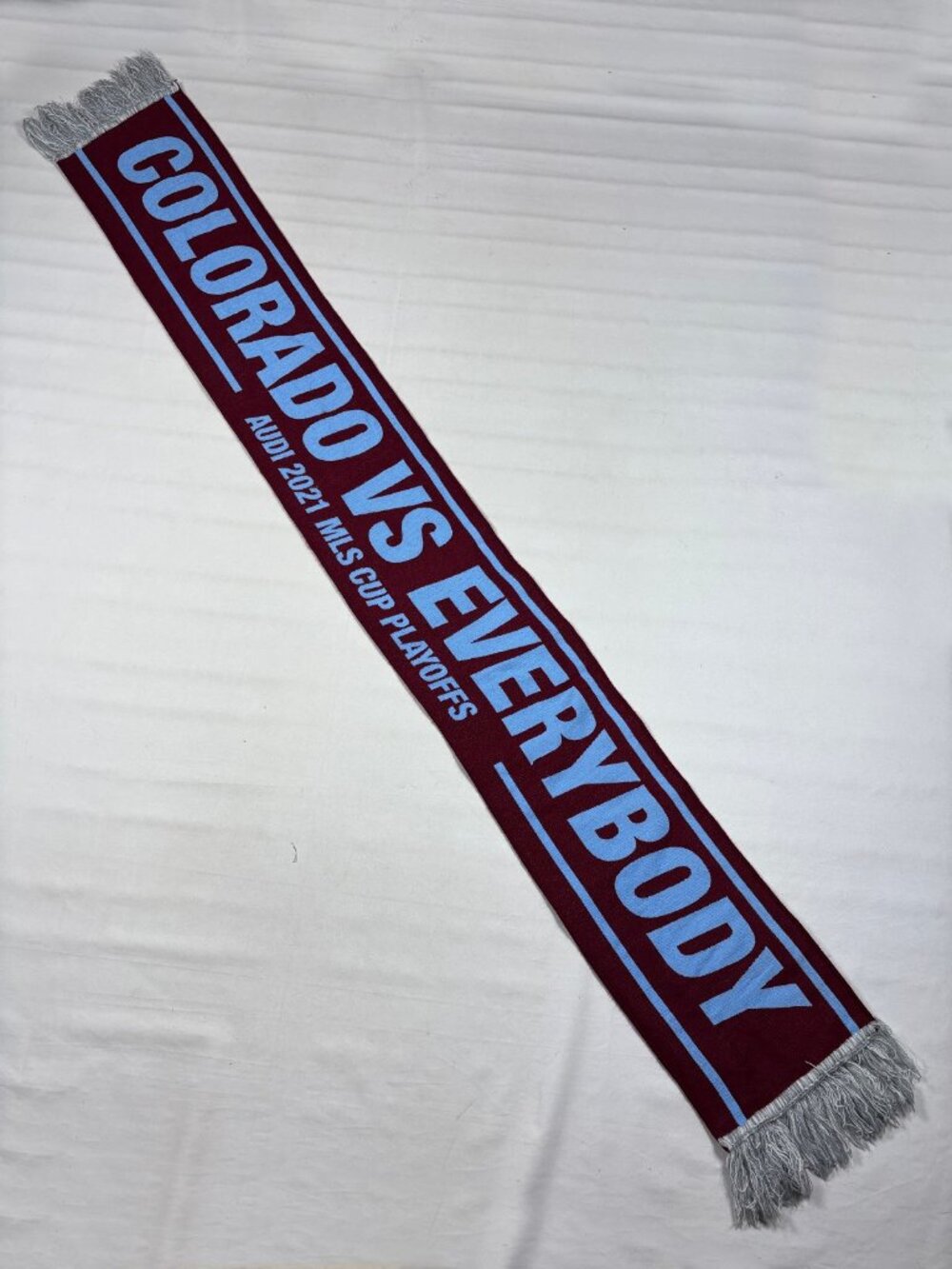 Colorado Rapids 2021 MLS Cup Playoffs Soccer Scarf Colorado Vs Everybody 58x7.75